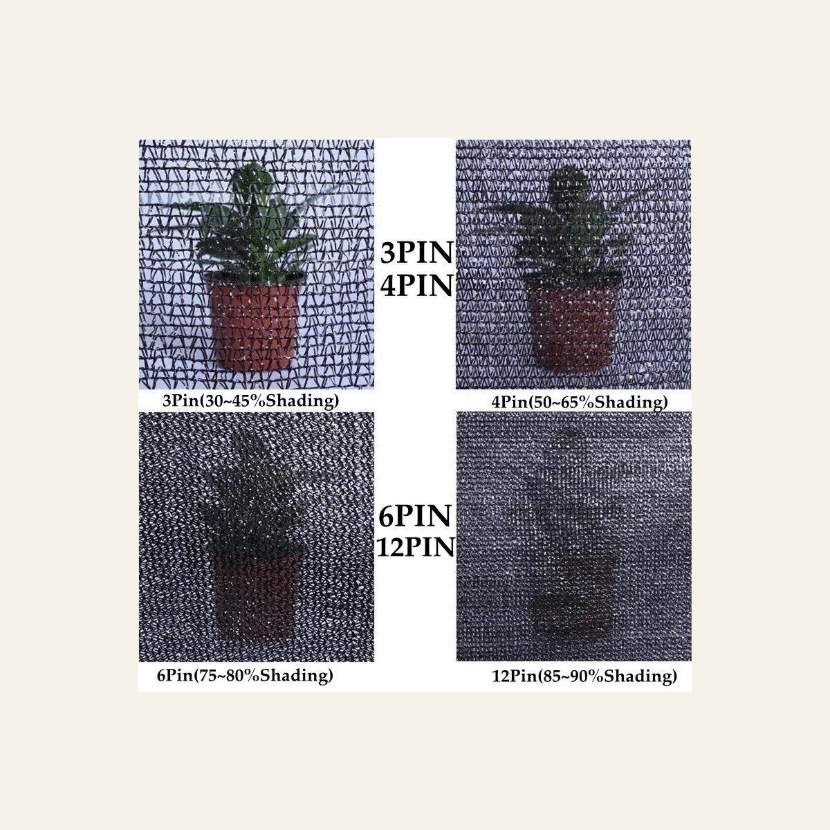 3~12Pin Anti-UV Black HDPE Sun Shade Net Garden Plants Cover Outdoor Pergola Canopy Screen Agriculture Greenhouse Sunshade Net