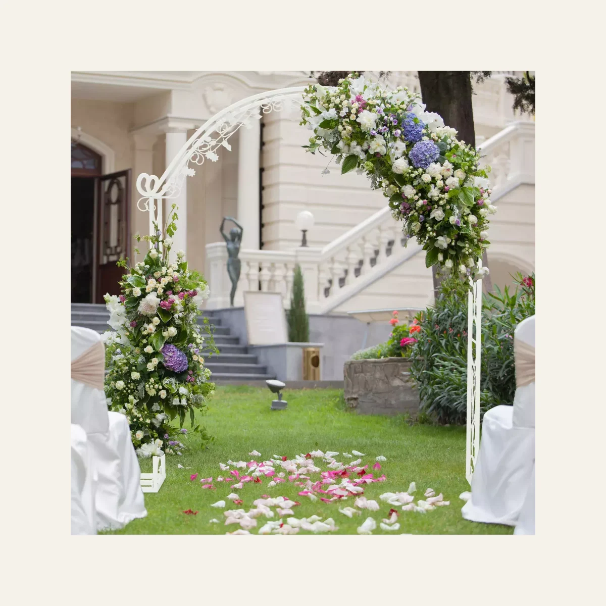 Large White Wedding Arch Stand Backdrop Metal Rack Garden Trellis Pergola Stand