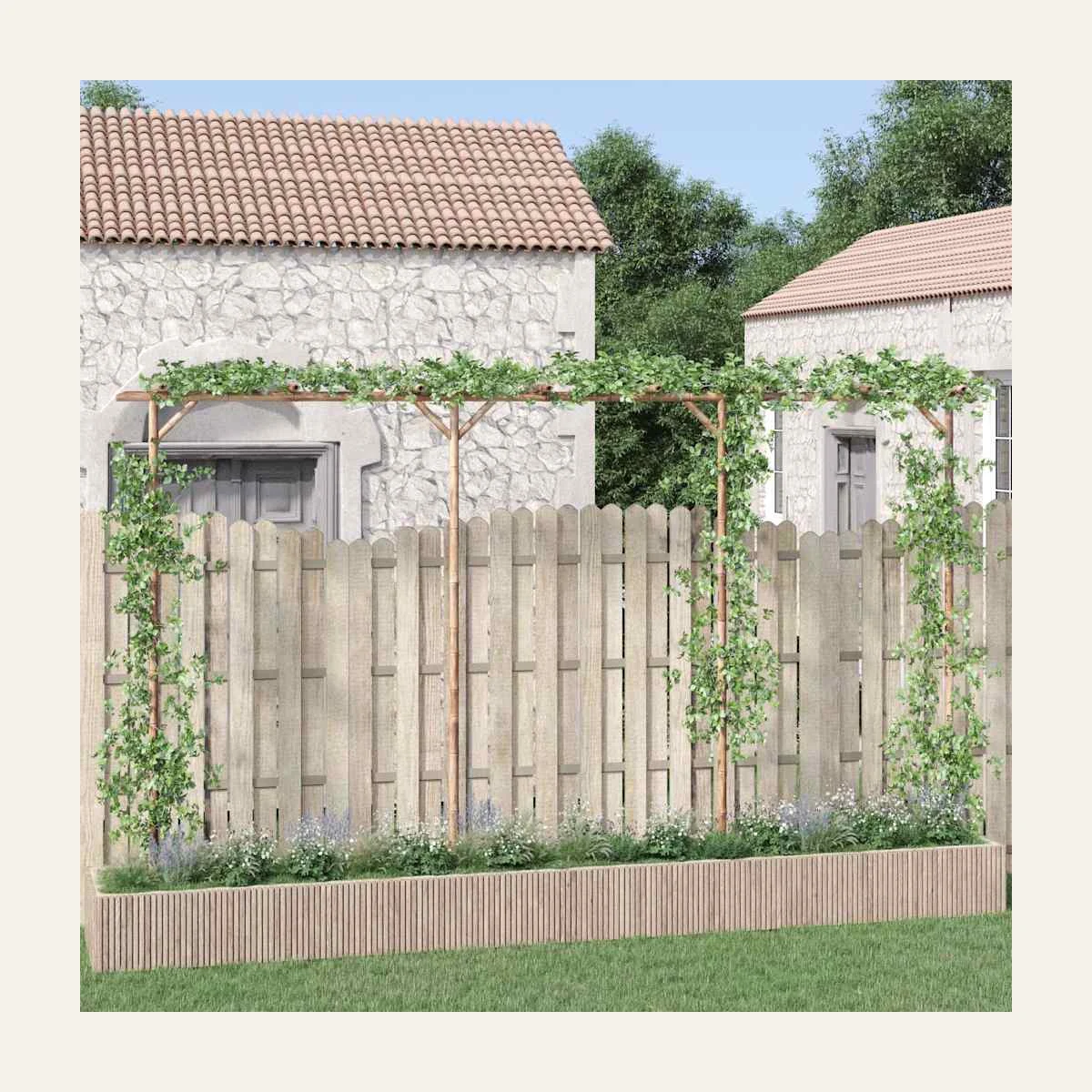 Pergola Bamboo 385x40x205 cm