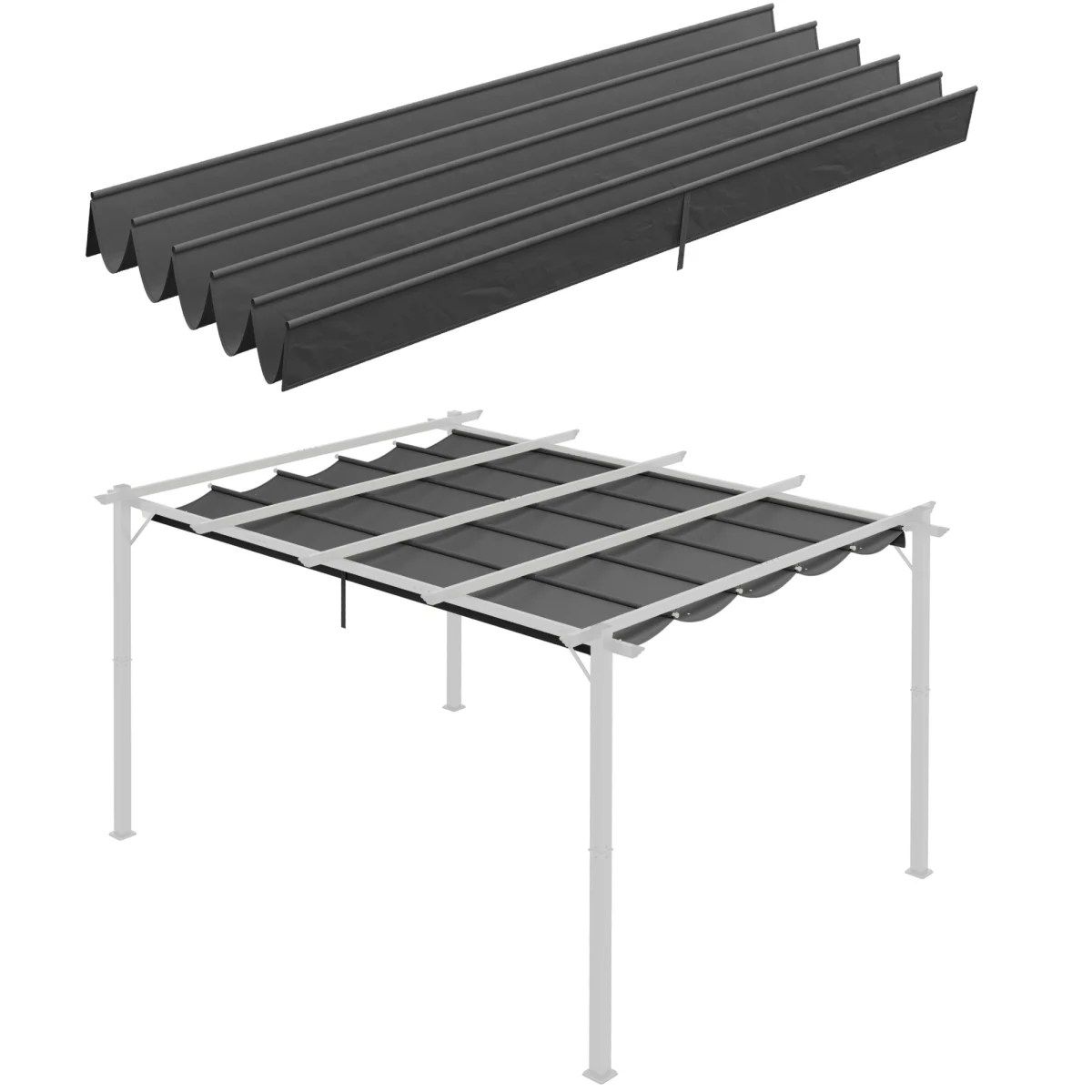 Pergola Shade Cover Replacement Canopy for 4 x 3(m) Pergola, Grey