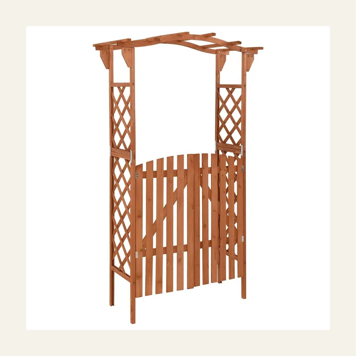 Pergola with Gate 116x40x204 cm Solid Firwood